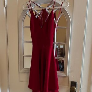 Trac Red V-Neck Dress